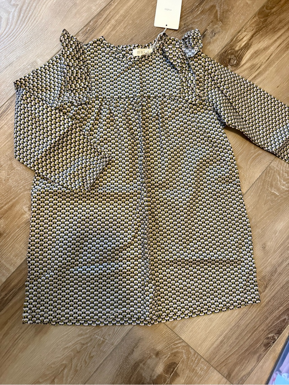Mabo Patterned Long-Sleeve Casual Dress